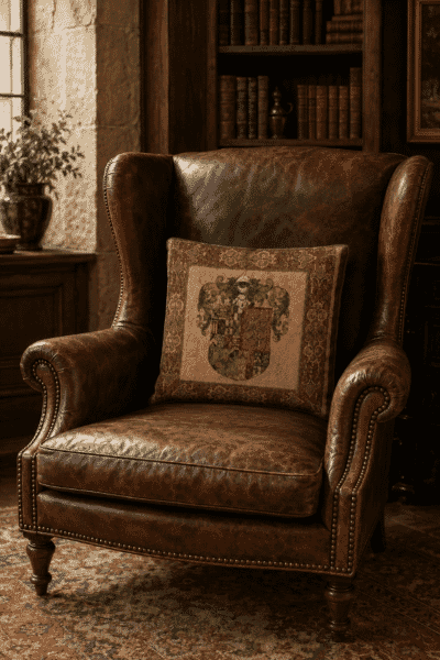 Heraldic II (chenille) Tapestry Cushion - 46x46cm (18