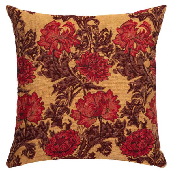 Chrysanthemums Gold Regular Cushion with filler - 46x46cm (18