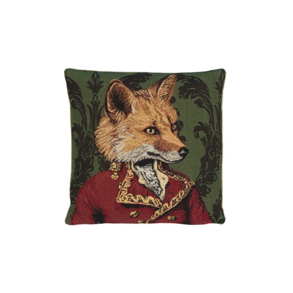 Sir Francis Fox Tapestry Cushion with Lurex with Feather Filler - 33x33cm (13