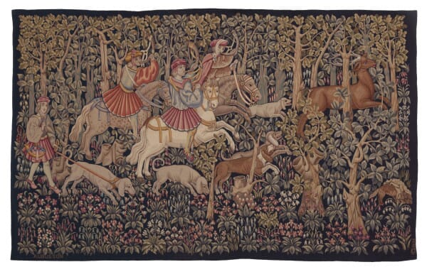 Chasse a la Courre Antique Original Tapestry - 140 x 230 cm (4'8