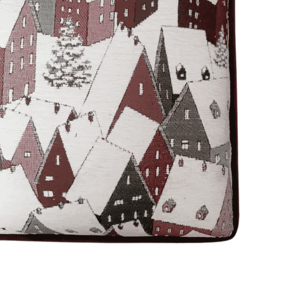 Alpine Houses Upholstered Stool with Red Velvet Sides