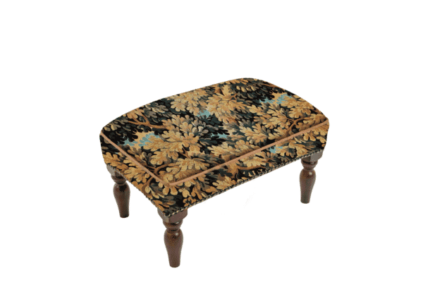 Verdure Royale Upholstered Stool with Faux Leather Pipe 