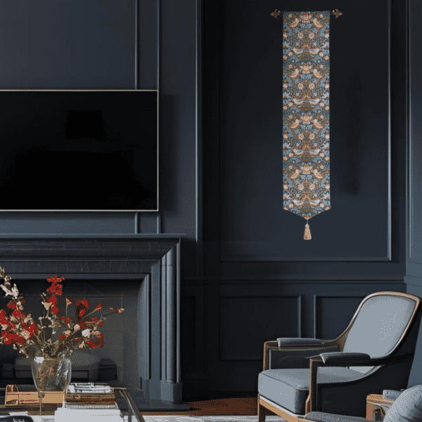 Strawberry Thief Blue Tapestry Banner - 154 x 32cm (61