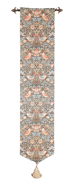 Strawberry Thief Charcoal Tapestry Banner - 154 x 32cm (61