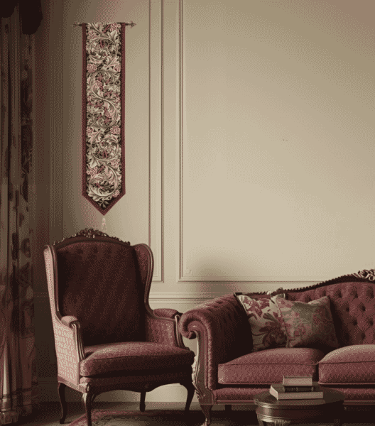 Acanthus Burgundy Tapestry Banner - 160 x 32cm (63