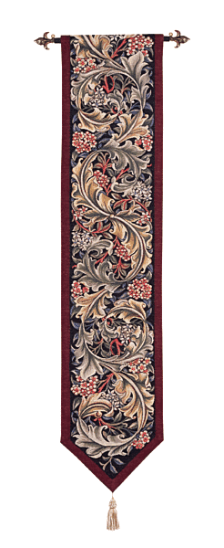 Acanthus Burgundy Tapestry Banner - 160 x 32cm (63