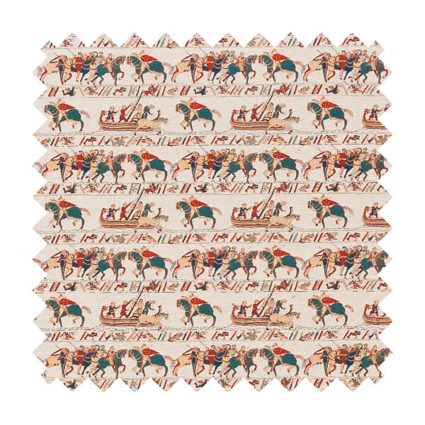 Bayeux Horses & Boatmen Tapestry Fabric