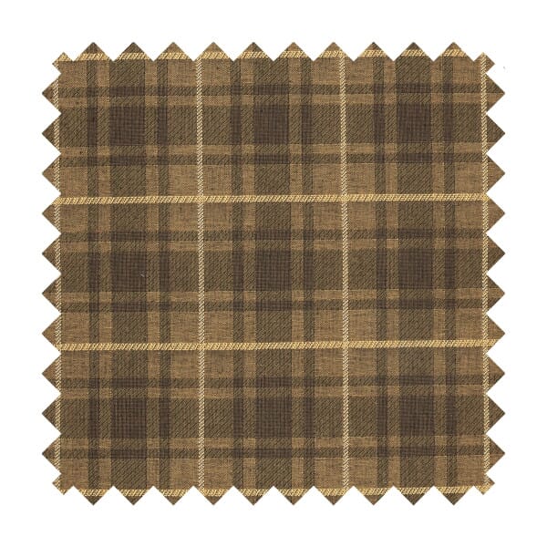 Brown Tartan Tapestry Fabric