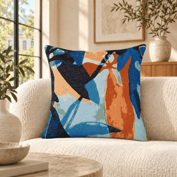 Jardin Bleu II by Galamez Tapestry Cushion - 46x46cm (18