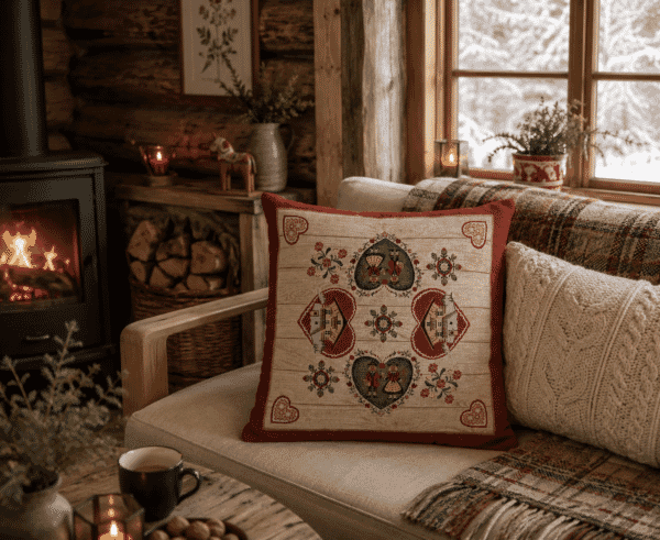 Nordic Hearts Tapestry Cushion - 46 x 46cm