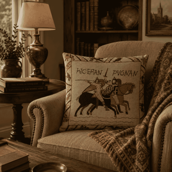 Bayeux Cavaliers Tapestry Cushion - 46x46cm (18