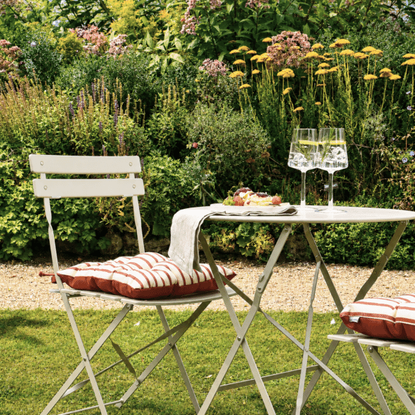 Terracotta Stripe Woven Outdoor Seat Cushions - Set of 2 - 40 x 40 cm (16