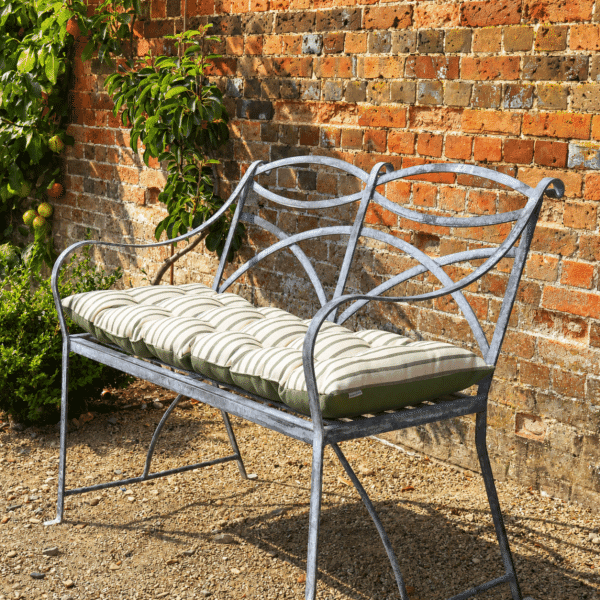 Olive Stripe Woven Outdoor Bench Cushion - 40 x 110 cm (16