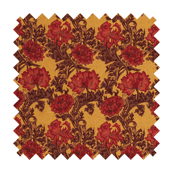 Chrysanthemums Gold Tapestry Fabric