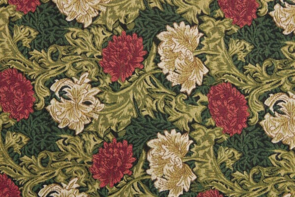 Chrysanthemums Green Tapestry Fabric