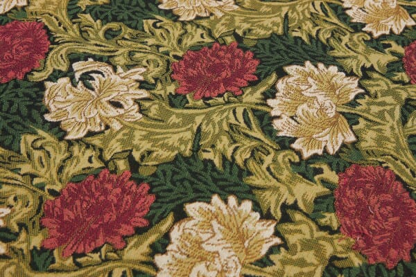 Chrysanthemums Green Tapestry Fabric