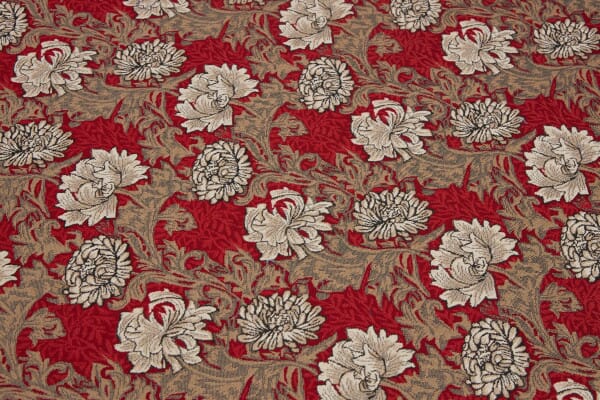 Chrysanthemums Red Tapestry Fabric