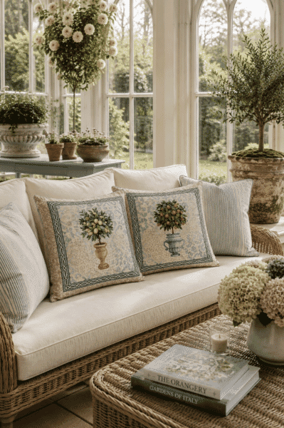 Orange Tree Woven Cushion - 42x42cm (17