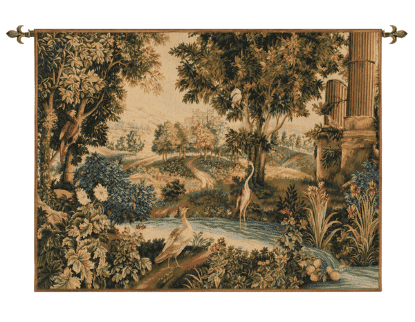 Verdure with Exotic Birds Loom Woven Tapestry - 125 x 165 cm (4'1