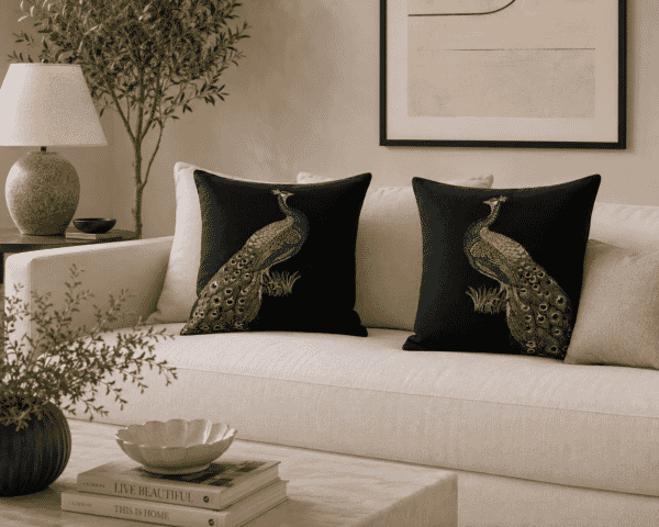 Peacock Left Tapestry Cushion - 46x46cm (18