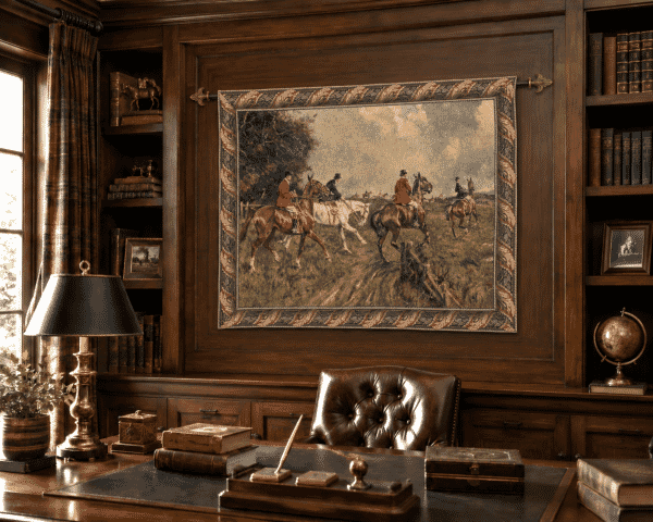 English Hunt Loom Woven Tapestry - 110 x 156 cm (3’7” x 5’1”) - Requires Rod Size 4