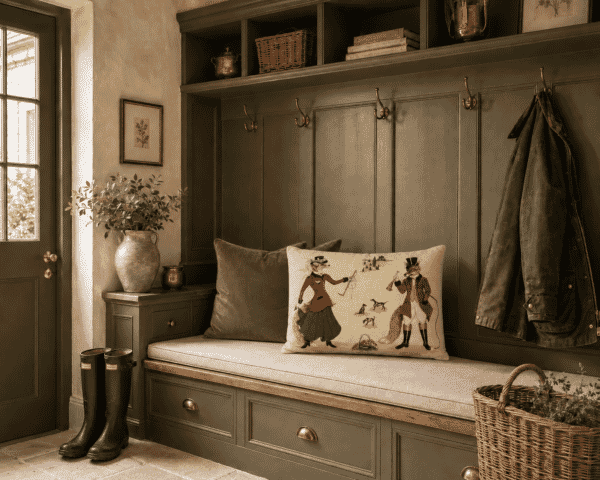 Freddie & Fenella Large Tapestry Cushion with Feather Filler - 46x60cm (18