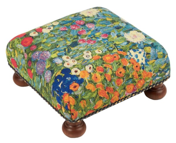 Klimt Flowers Tapestry Footstool