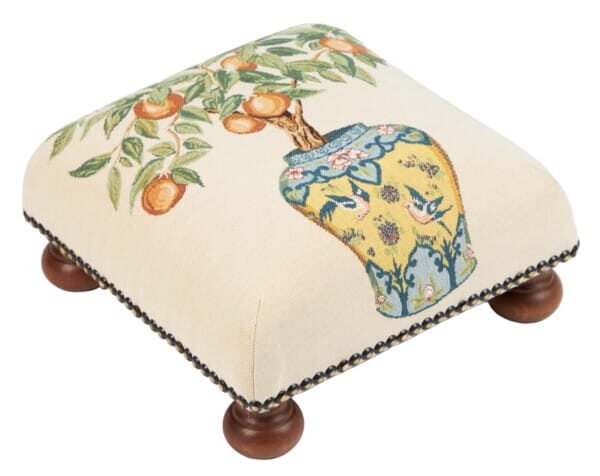 Orange Tree Vase Tapestry Footstool