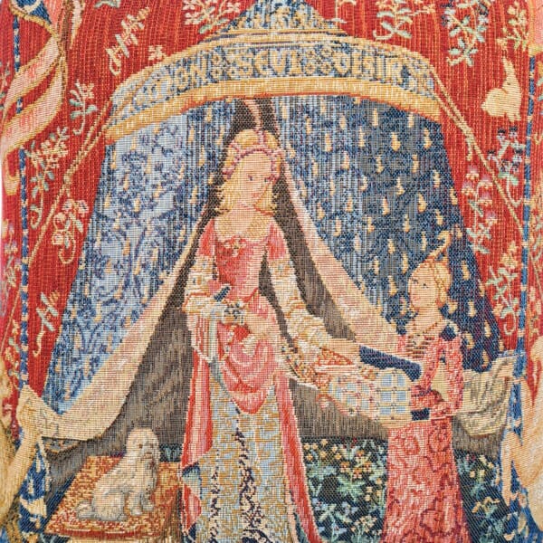 Lady with the Tent Tapestry Footstool