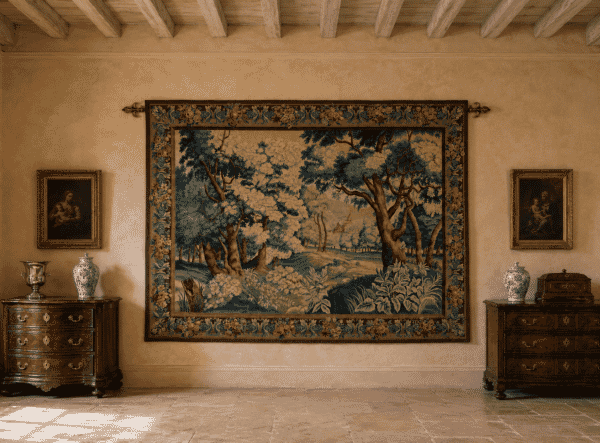 Verdure au Grande Foret Antique Original Tapestry - 200 x 264 cm (6’7” x 8’8”)