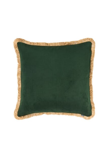 Verdure Royale Cushion with Gold Fringe - 48x48cm (19