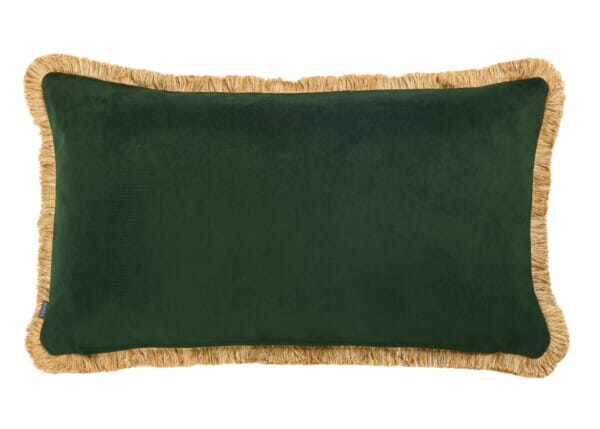 Verdure Royale Cushion with Gold Fringe - 35x58cm (14