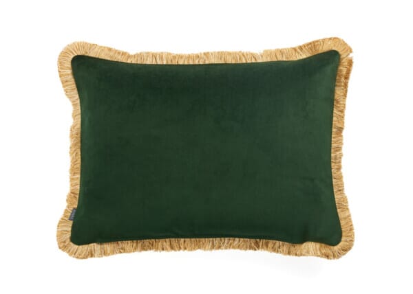Verdure Royale Cushion with Gold Fringe - 35x48cm (14