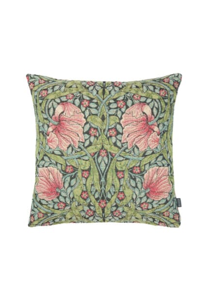 Pimpernel Pink Tapestry Cushion with Feather Filler - 33x33cm (13
