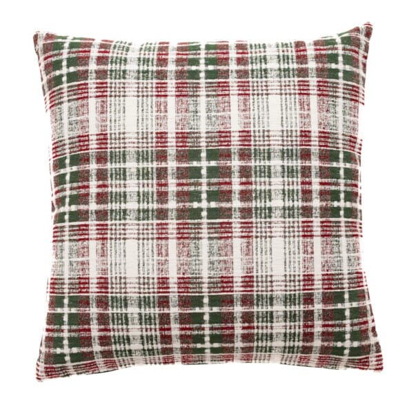 Winter Plaid Red Woven Cushion - 42x42cm (17