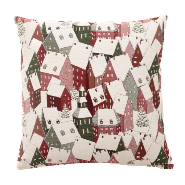 Snowy Rooftops Woven Cushion - 42x42cm (17