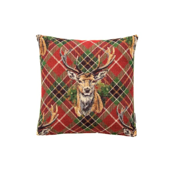 Scottish Stag Woven Cushion - 30x30cm (12