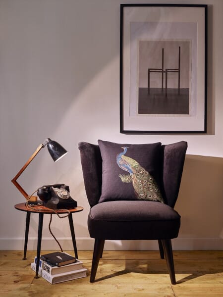 Peacock Right Tapestry Cushion - 46x46cm (18