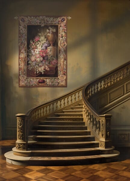 Statue Border Medium Handwoven Tapestry - 190 x 128 cm (6'2