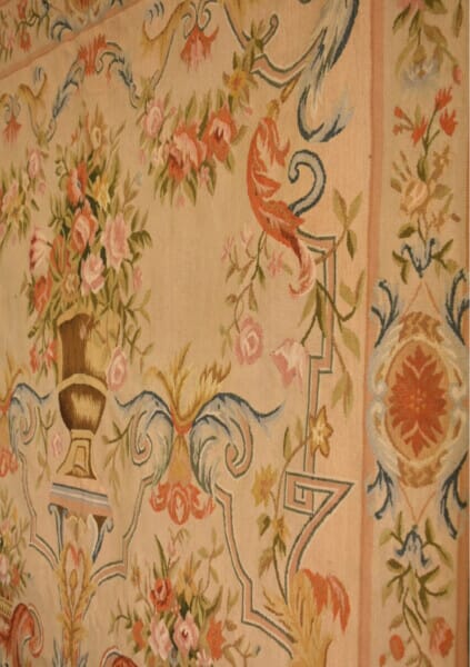 French Floral Handwoven Tapestry - 155 x 155 cm (5'1