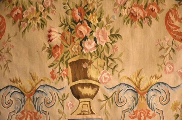 French Floral Handwoven Tapestry - 155 x 155 cm (5'1