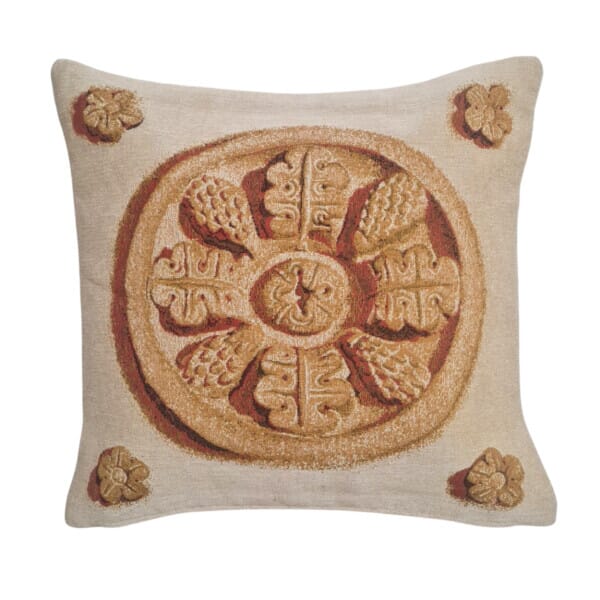 Medieval Rosette Tapestry Cushion with Feather Filler - 46x46cm (18