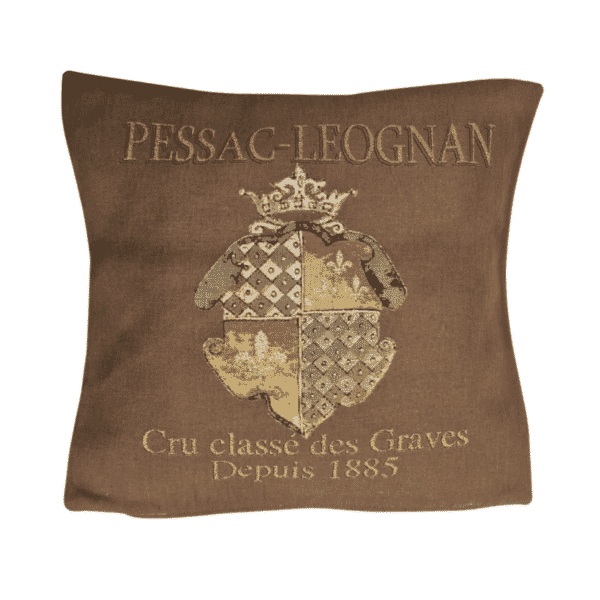 Pessac-Leognan Brown Tapestry Cushion with Feather Filler - 46x46cm (18