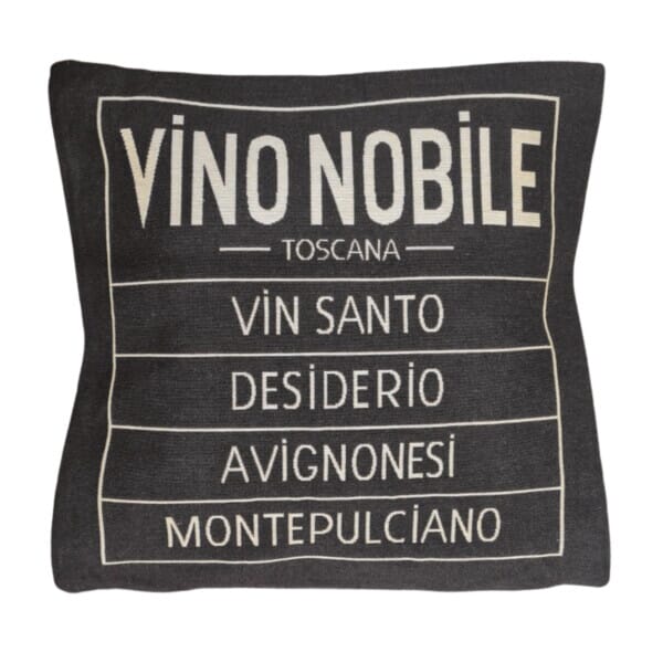 Tuscan Wine Label Tapestry Cushion with Feather Filler - 46x46cm (18