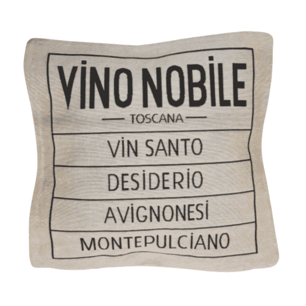 Tuscan Wine Label Tapestry Cushion with Feather Filler - 46x46cm (18