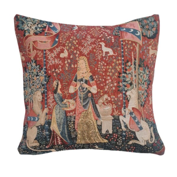 The Lady & Unicorn - Smell Tapestry Cushion with Feather Filler - 46x46cm (18