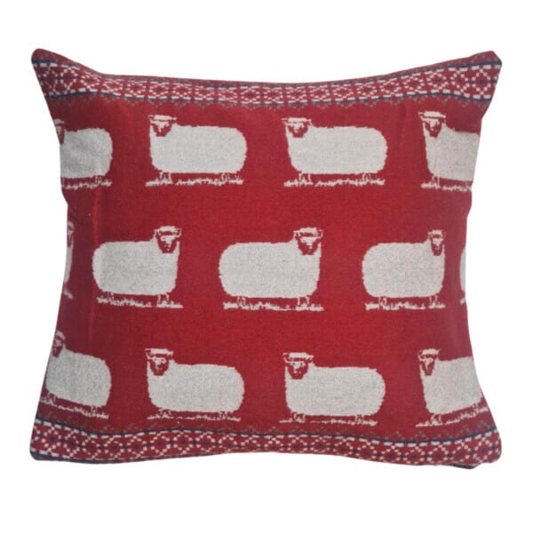 Highland Sheep 100% Wool Cushion with Feather Filler - 46x46cm (18