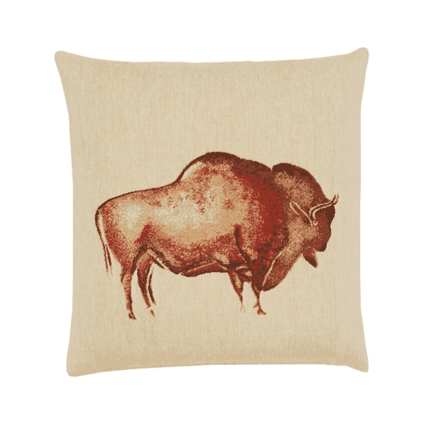 Bison Tapestry Cushion with Feather Filler - 46x46cm (18