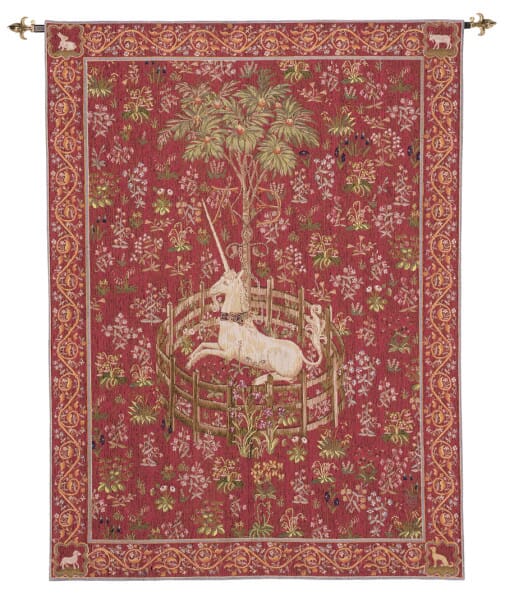Licorne Captive - Rouge Loom Woven Tapestry - 147 x 108 cm (4'10