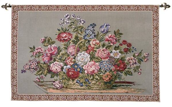 Floral Basket Light Loom Woven Tapestry - 96 x 147 cm (3'2